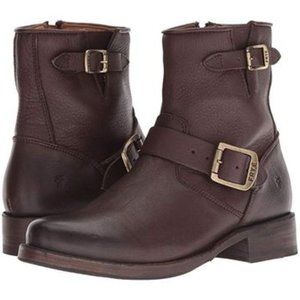 Frye VICKY Dark Brown Short Ankle Cowboy Boots Bootie Shoes Flats 7.5 NEW